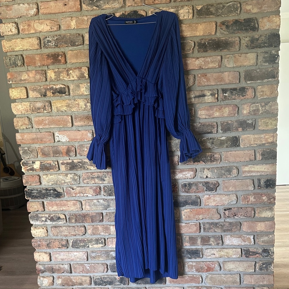 Nasty Gal Elegant Royal Blue Long Sleeve Dress